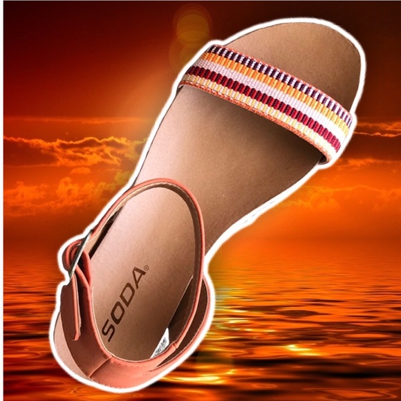 NEW Soda Tacoma Orange Espadrille Flatform Sandal - Picture 8 of 9